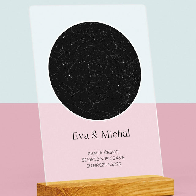 Hvězdná Mapa: Hvězdná Mapa: Pro Zamilované - Tisk Na Akrylovém Skle