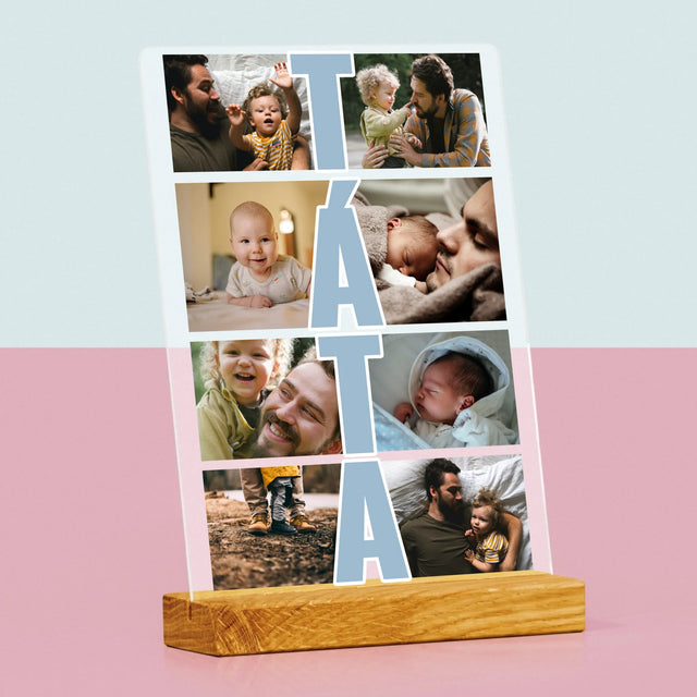 Fotokoláž: Nápis Táta - Tisk Na Akrylovém Skle