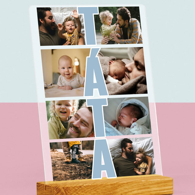 Fotokoláž: Nápis Táta - Tisk Na Akrylovém Skle