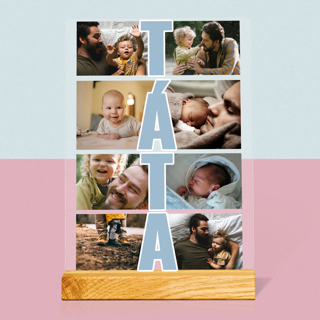 Fotokoláž: Nápis Táta - Tisk Na Akrylovém Skle