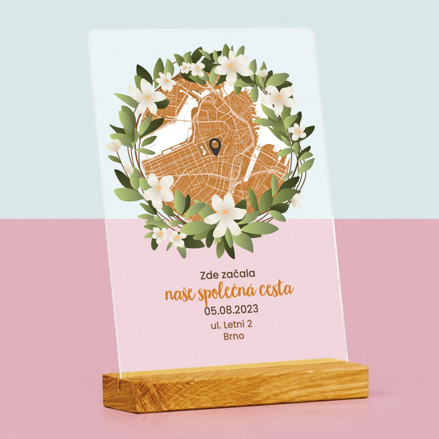 Mapa Města: Začátek Společné Cesty - Mapa Města - Tisk Na Akrylovém Skle