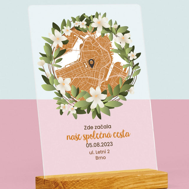 Mapa Města: Začátek Společné Cesty - Mapa Města - Tisk Na Akrylovém Skle