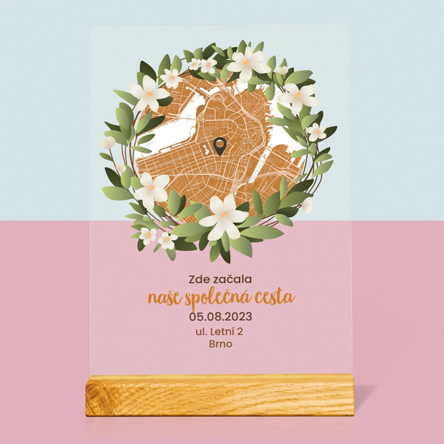 Mapa Města: Začátek Společné Cesty - Mapa Města - Tisk Na Akrylovém Skle