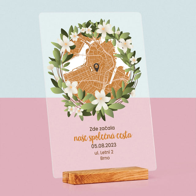 Mapa Města: Začátek Společné Cesty - Mapa Města - Tisk Na Akrylovém Skle