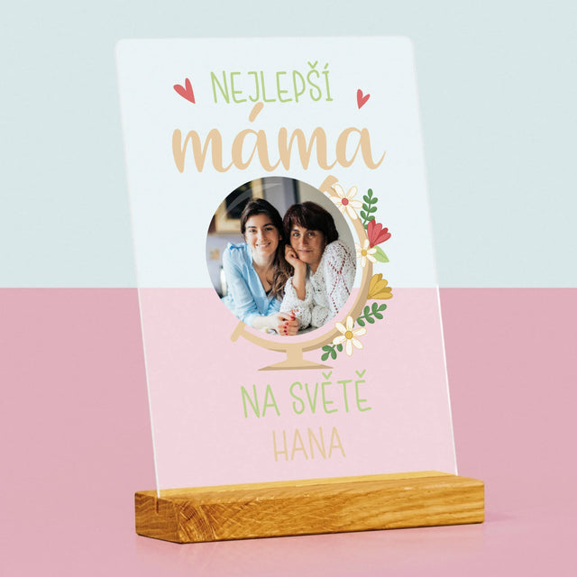 Fotka A Textem: Nejlepší Máma Svět - Tisk Na Akrylovém Skle