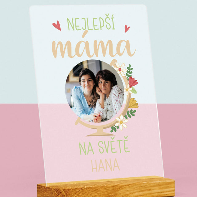 Fotka A Textem: Nejlepší Máma Svět - Tisk Na Akrylovém Skle