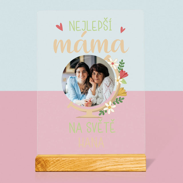 Fotka A Textem: Nejlepší Máma Svět - Tisk Na Akrylovém Skle