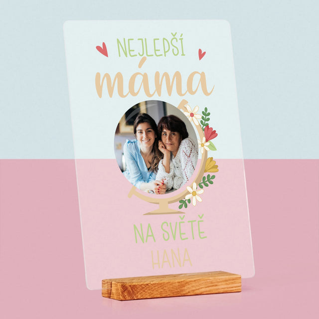 Fotka A Textem: Nejlepší Máma Svět - Tisk Na Akrylovém Skle