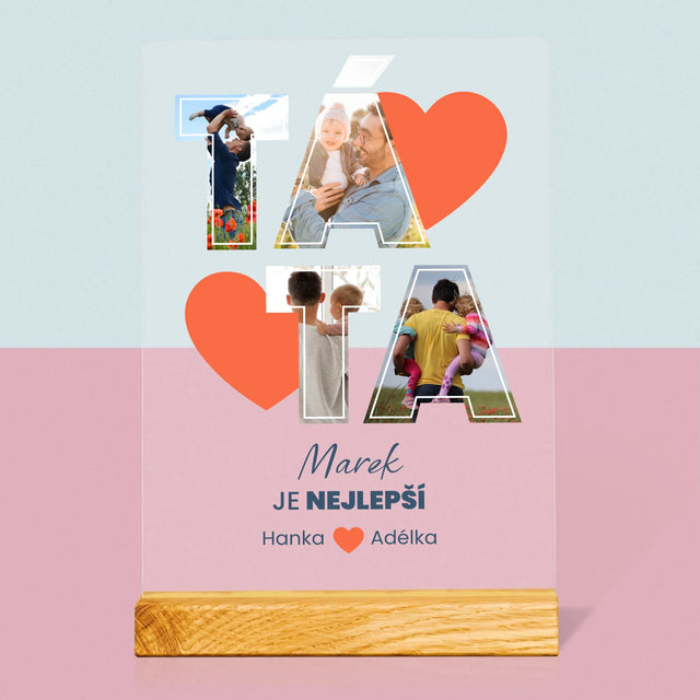 Fotokoláž: Táta Je Nejlepší - Tisk Na Akrylovém Skle