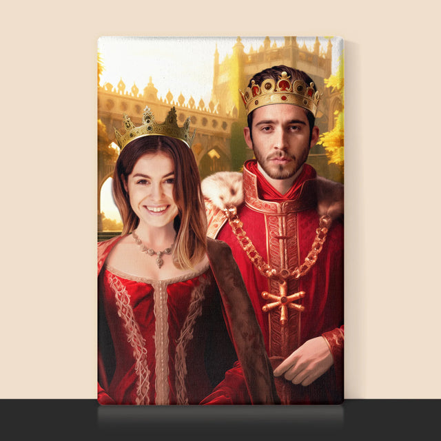 Královský Portrét: Král A Královna: Královský Portrét - Tisk V Rámečku