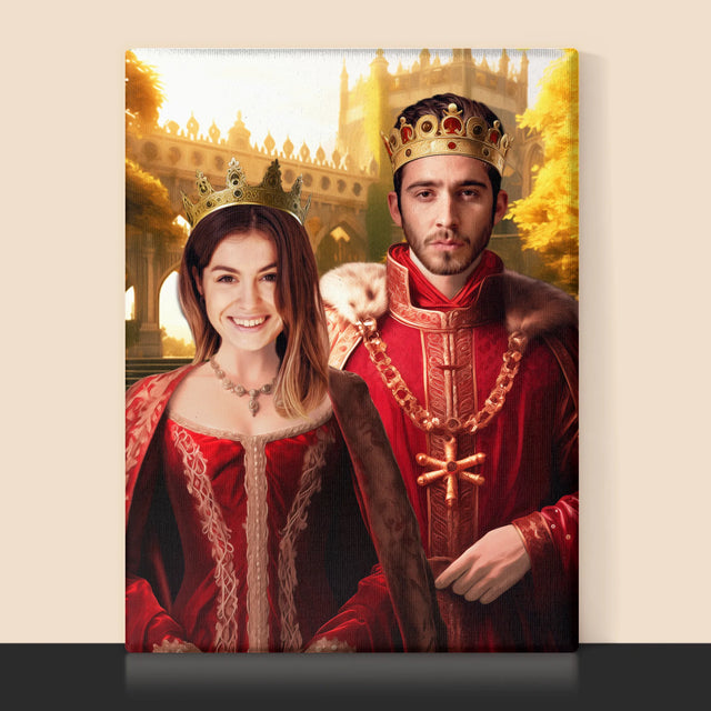 Královský Portrét: Král A Královna: Královský Portrét - Tisk V Rámečku