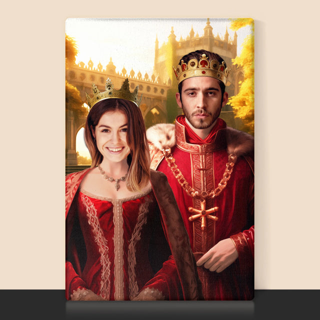 Královský Portrét: Král A Královna: Královský Portrét - Tisk V Rámečku