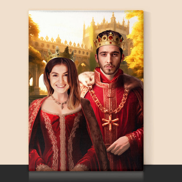 Královský Portrét: Král A Královna: Královský Portrét - Tisk V Rámečku
