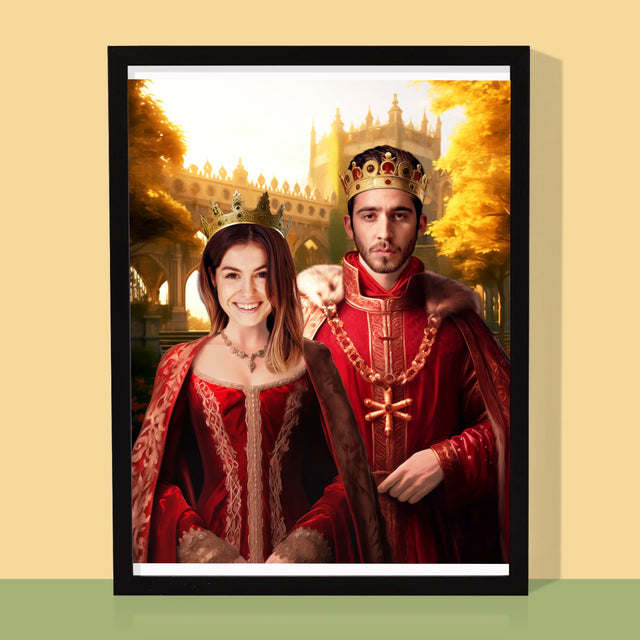 Královský Portrét: Král A Královna: Královský Portrét - Tisk V Rámečku