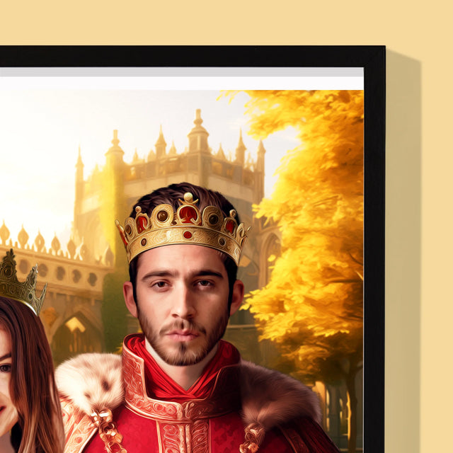 Královský Portrét: Král A Královna: Královský Portrét - Tisk V Rámečku