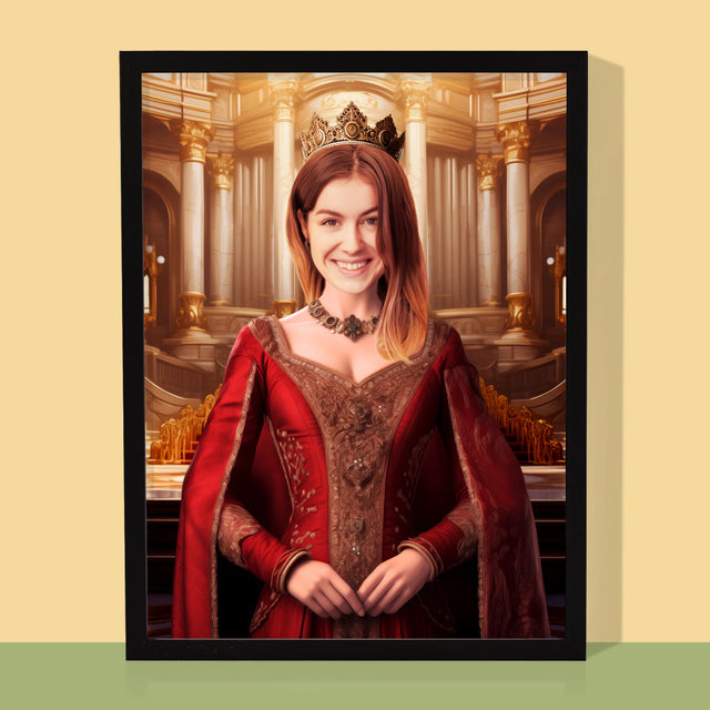 Královský Portrét: Královna - Tisk V Rámečku