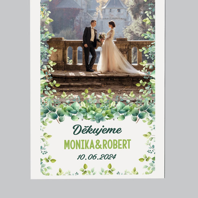 Fotka S Textem: Poděkování Svatební Lístky - Magnet - Obdelník