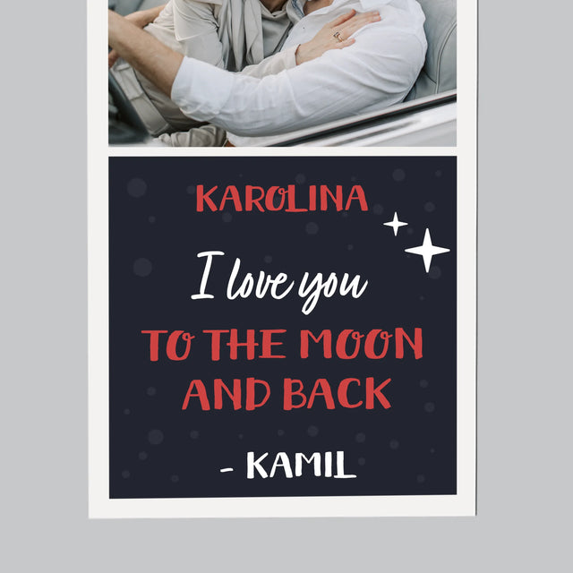 Fotokoláž: To The Moon And Back - Magnet - Obdelník