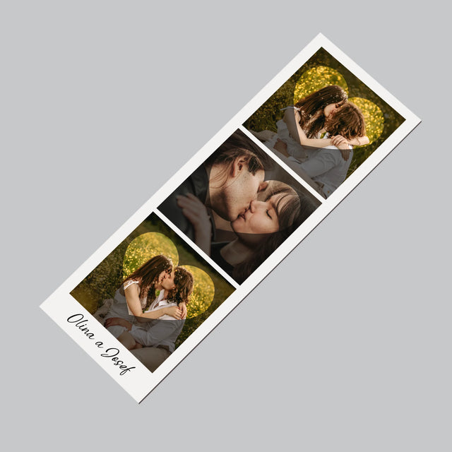 Fotka S Textem: Zamilovaní Srdce - Magnet - Obdelník