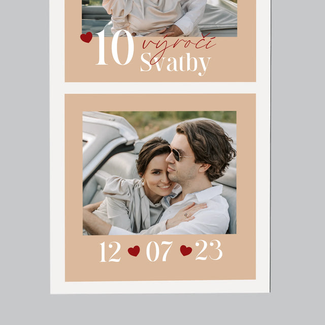 Fotka S Textem: Výročí Srdíčka - Magnet - Obdelník