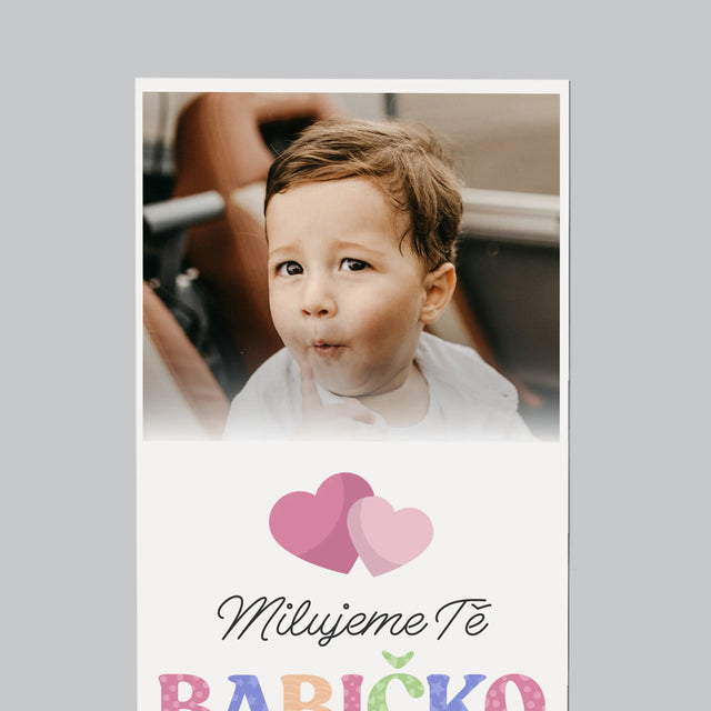 Fotokoláž: Miluji Tě, Babi - Magnet - Obdelník