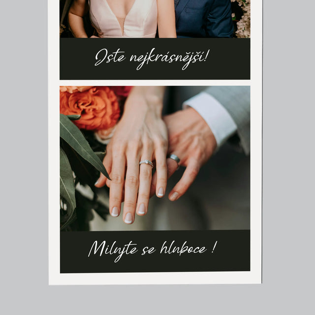 Fotka S Textem: Svatební Fotografie - Magnet - Obdelník