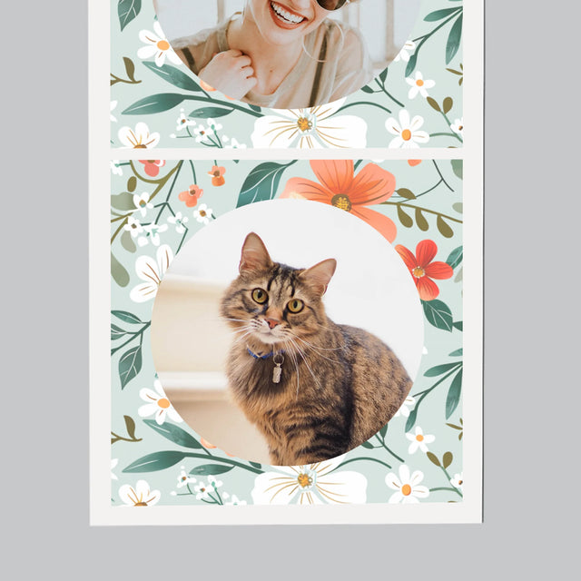 Fotokoláž: Květinový Monogram - Magnet - Obdelník