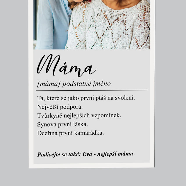 Fotka S Textem: Máma Definice - Magnet - Obdelník
