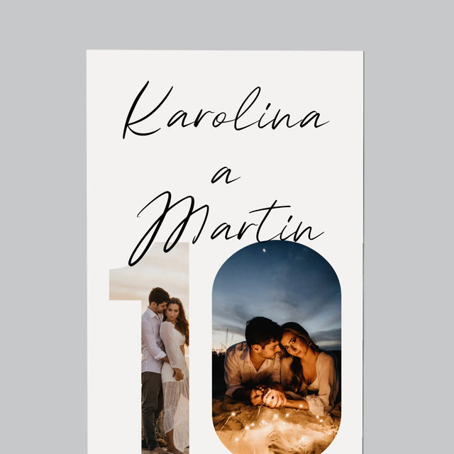 Slovo Z Fotek: 10. Výročí Svatby - Magnet - Obdelník