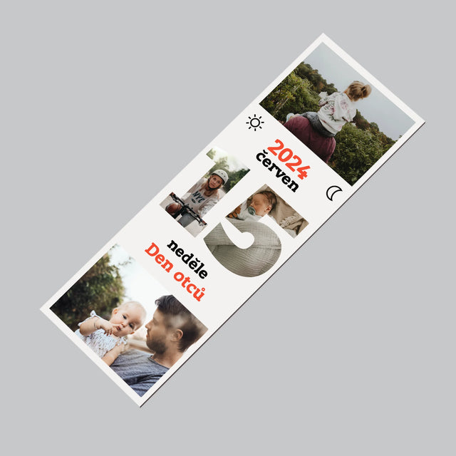 Slovo Z Fotek: Den Otců List Z Kalendáře - Magnet - Obdelník
