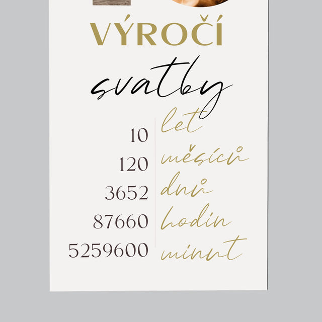 Slovo Z Fotek: 10. Výročí Svatby - Magnet - Obdelník