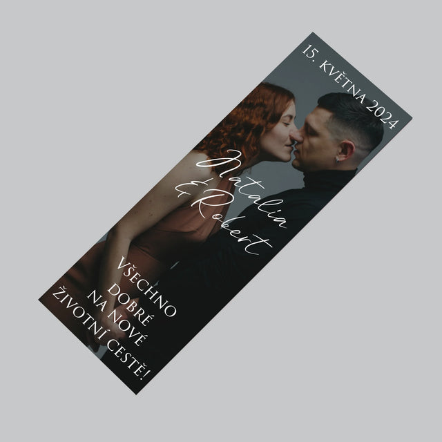 Fotka S Textem: Svatební Fotka Přání - Magnet - Obdelník