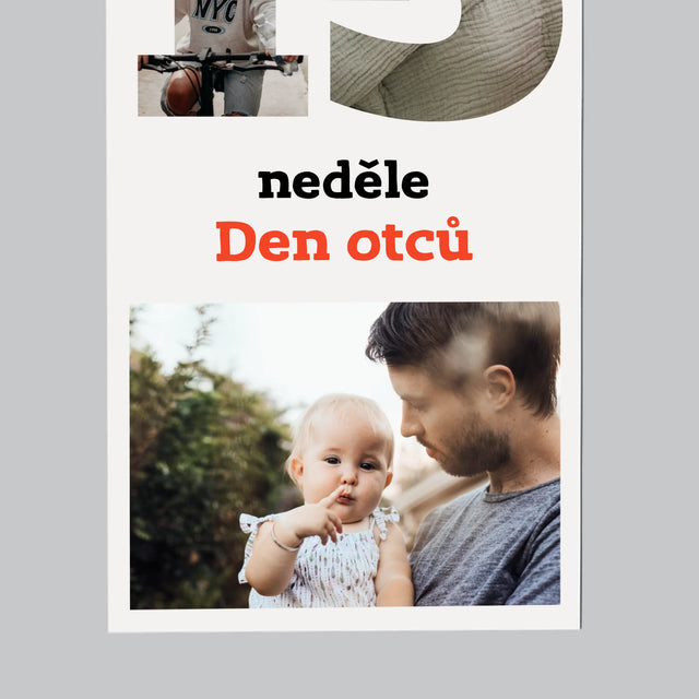 Slovo Z Fotek: Den Otců List Z Kalendáře - Magnet - Obdelník