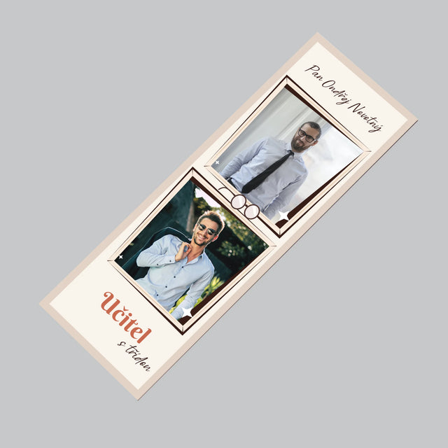 Fotka S Textem: Učitel S Třídou - Magnet - Obdelník