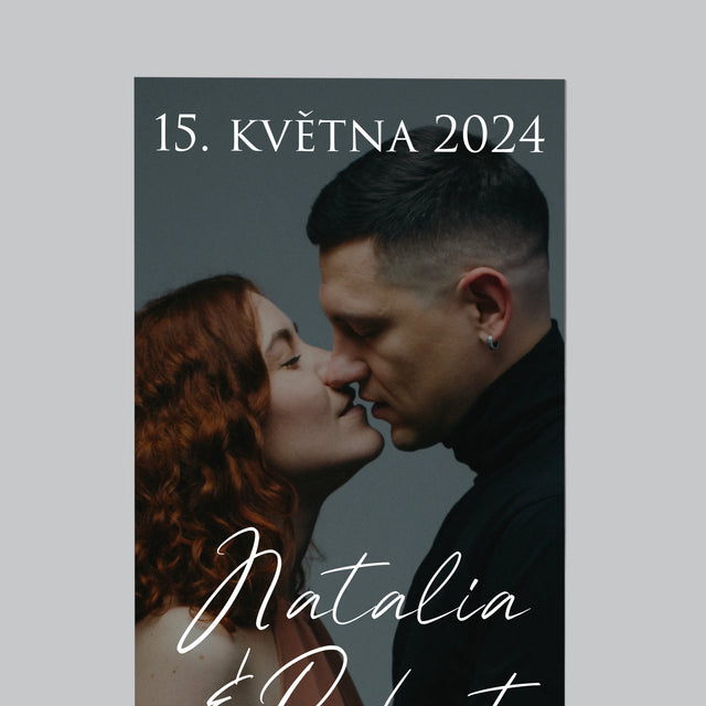 Fotka S Textem: Svatební Fotka Přání - Magnet - Obdelník