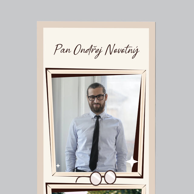 Fotka S Textem: Učitel S Třídou - Magnet - Obdelník