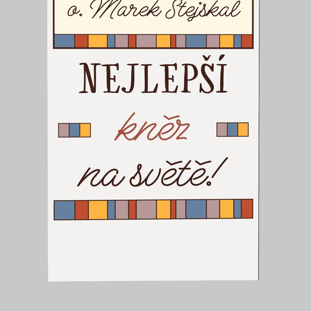 Jméno A Nápis: Nejlepší Kněz Na Světě - Magnet - Obdelník