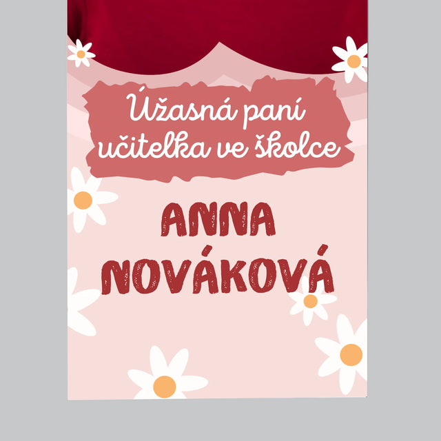 Fotka S Textem: Úžasná Paní Učitelka Ve Školce - Magnet - Obdelník