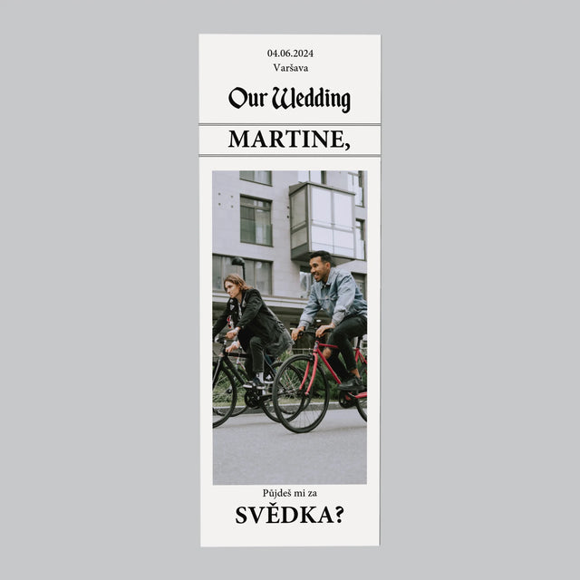 Fotka S Textem: Our Wedding Svědek - Magnet - Obdelník