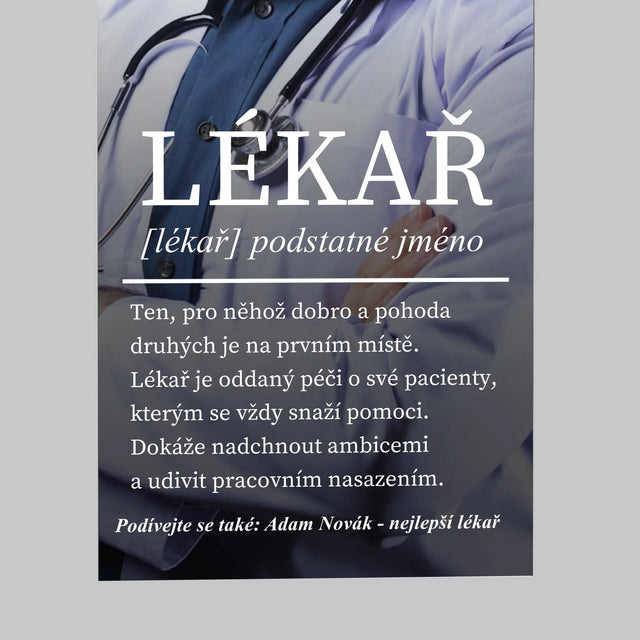 Fotka S Textem: Lékař Definice - Magnet - Obdelník