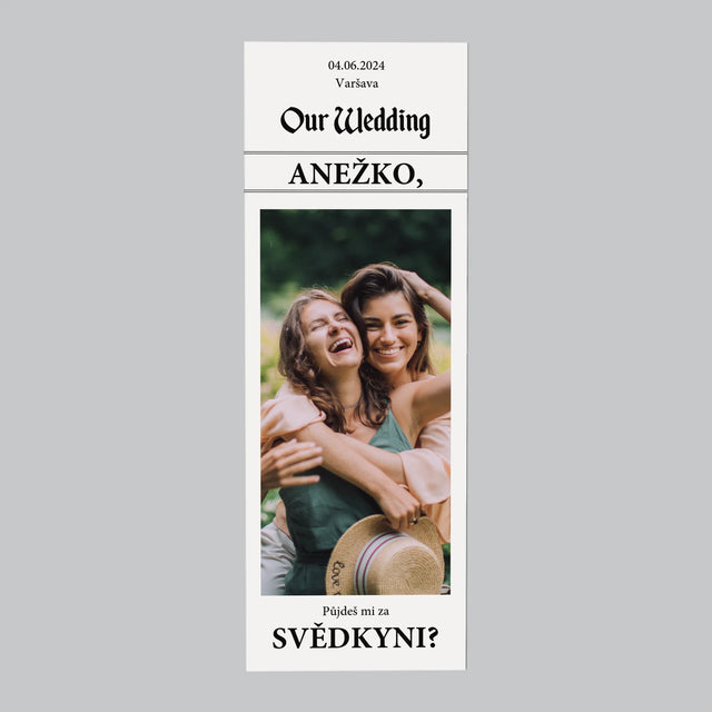 Fotka S Textem: Our Wedding Svědkyně - Magnet - Obdelník