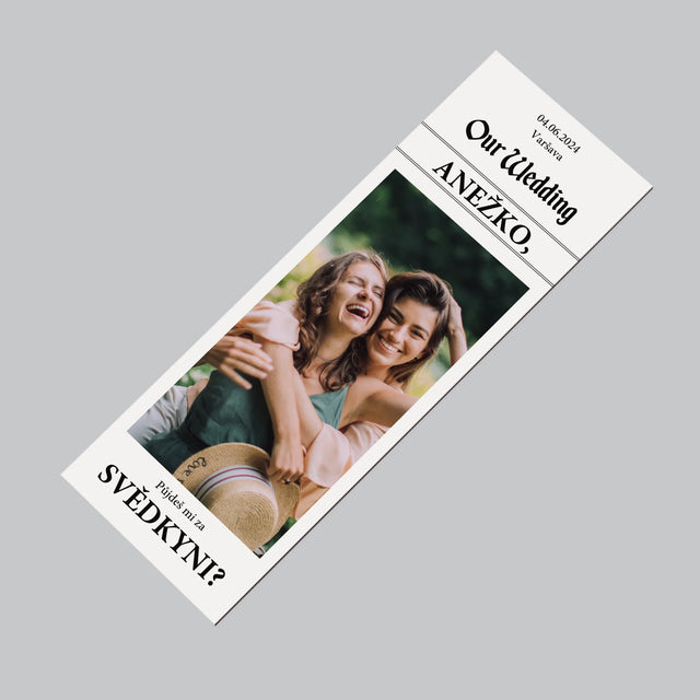 Fotka S Textem: Our Wedding Svědkyně - Magnet - Obdelník