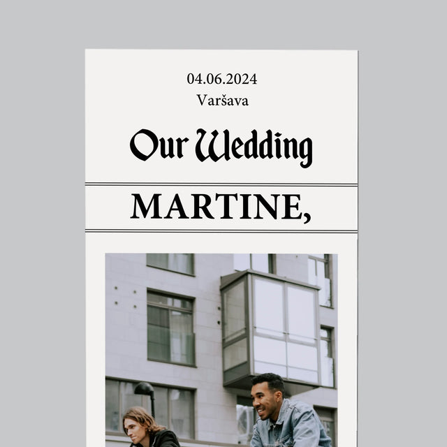 Fotka S Textem: Our Wedding Svědek - Magnet - Obdelník