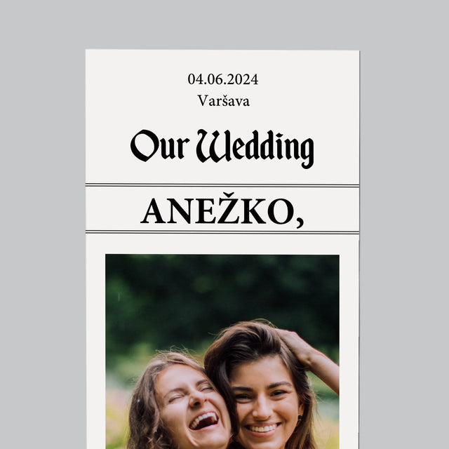 Fotka S Textem: Our Wedding Svědkyně - Magnet - Obdelník