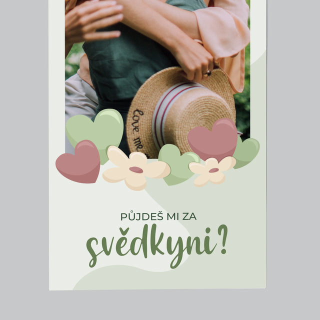 Fotka S Textem: Půjdeš Mi Za Svědkyni Květiny - Magnet - Obdelník