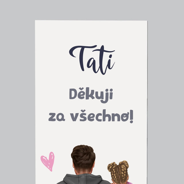 Designér Postav: Táta S Dítětem - Magnet - Obdelník