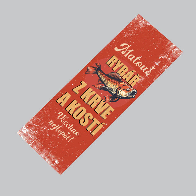 Jméno A Nápis: Rybář Z Krve A Kostí - Magnet - Obdelník