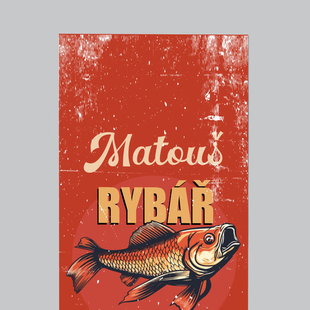 Jméno A Nápis: Rybář Z Krve A Kostí - Magnet - Obdelník