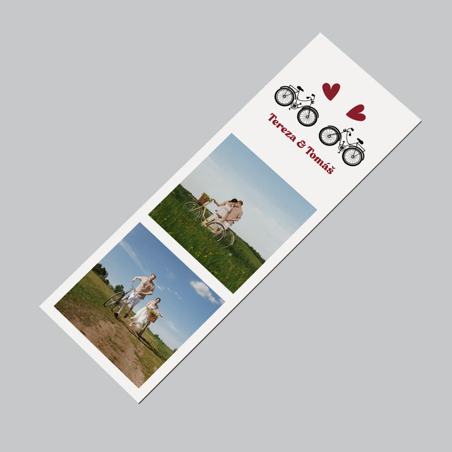 Fotka S Textem: Pár Na Kole - Magnet - Obdelník