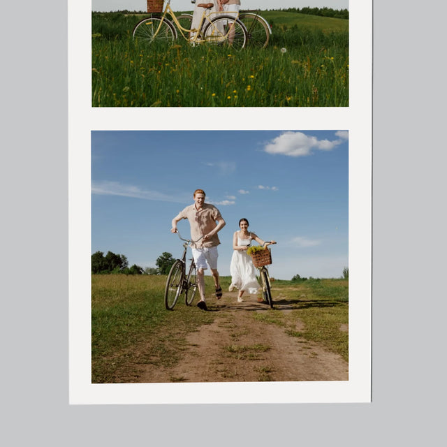 Fotka S Textem: Pár Na Kole - Magnet - Obdelník